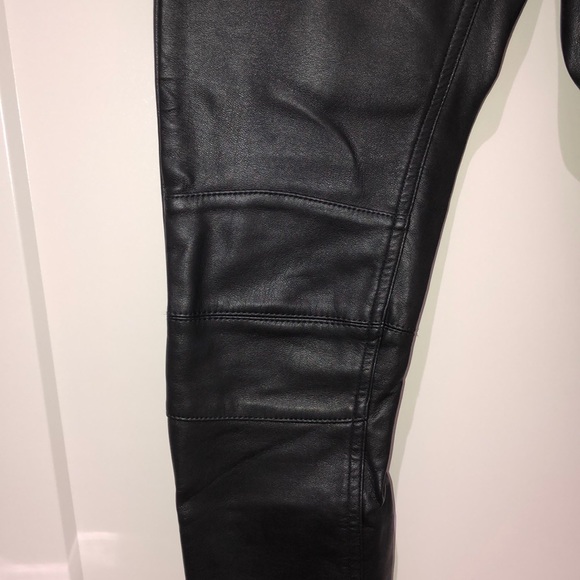 Black fitted leather pants - Picture 2 of 9